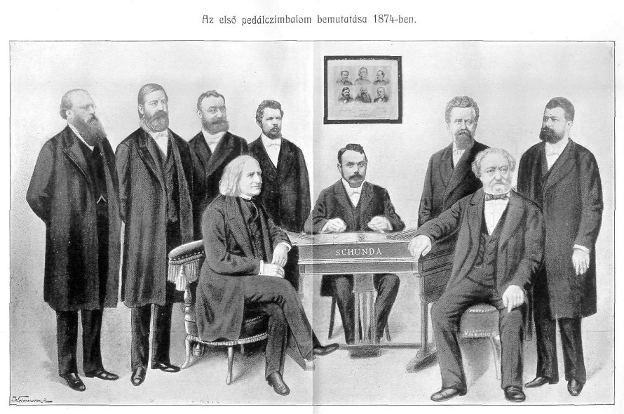 Az első pedálos cimbalom bemutatása 1874-ben