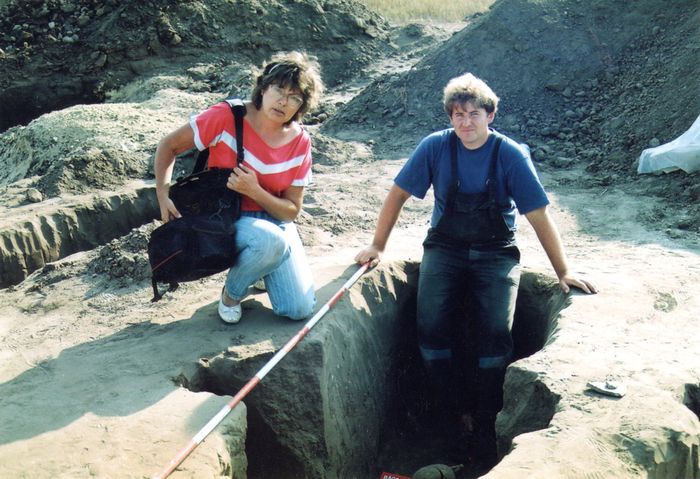 Bácsalmási ásatáson Sultis Lászlóval, 1993-ban