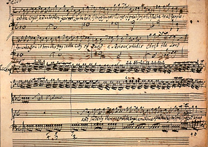 Georg Friedrich Händel Messiás című oratóriumának kézirata